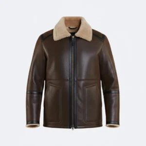 Alternative view of Men’s RAF B3 Brown Leather Shearling Jacket