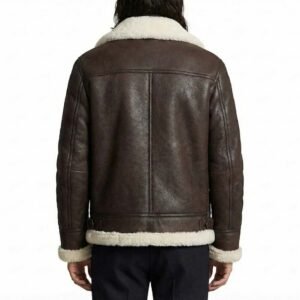 Alternative view of Mens Brown Leather Shearling Fur Jacket
